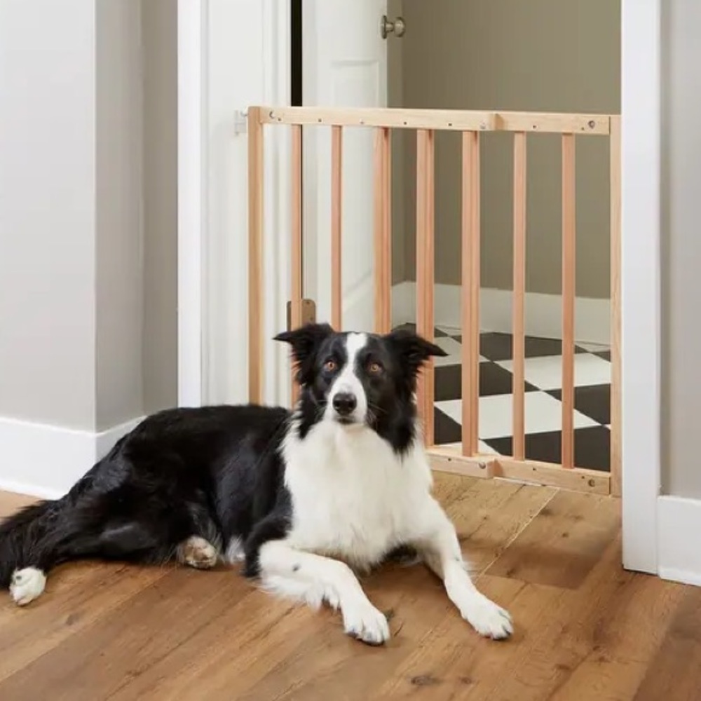 WOODEN Vintage Natural Wood Dog Pet Child Gate 28” Tall Sliding Fence
